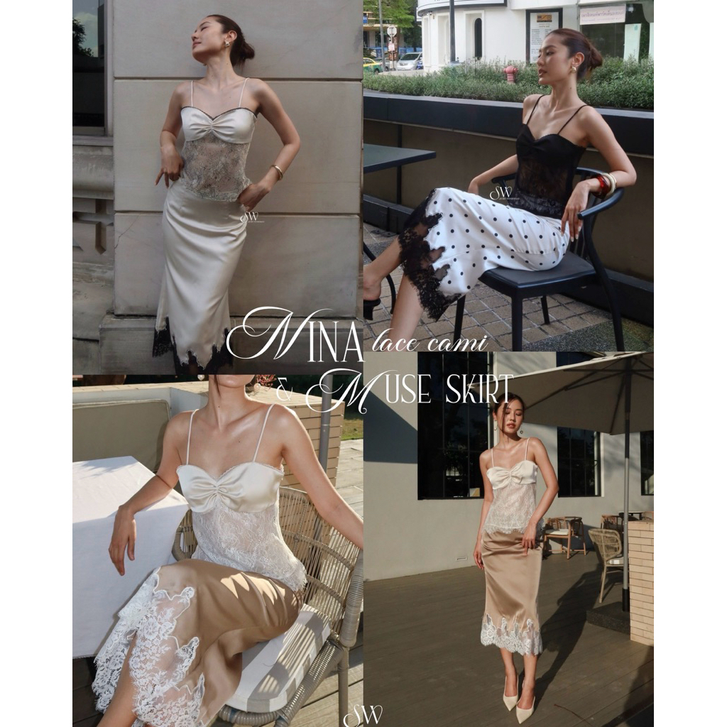 Nina top + Muse skirt สายเดี่ยวและกระโปรง เสื้อเเละกระโปรงกดเเยกนะคะ🫶🏻💐