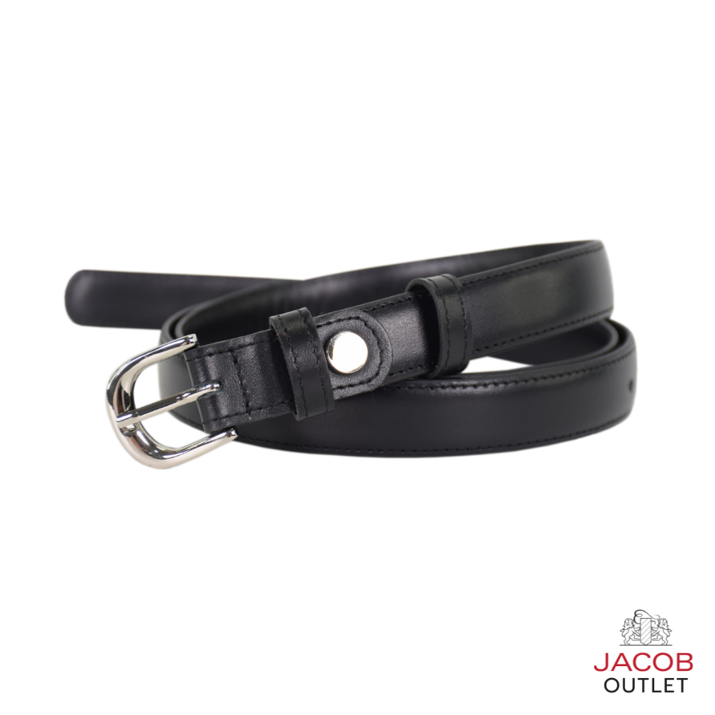 JACOB เข็มขัดหนังคลาสสิก หัวเข็มขัดสีเงิน รุ่น W52252