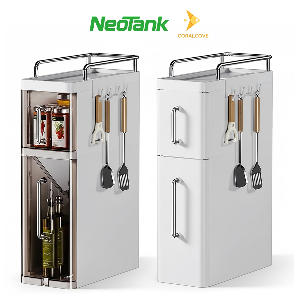 NeoTank ชั้นวางเครื่องปรุงแบบลิ้นชัก กันสนิม กันฝุ่น ฐานมั่นคง ประหยัดพื้นที่ วางได้แม้พื้นที่แคบ