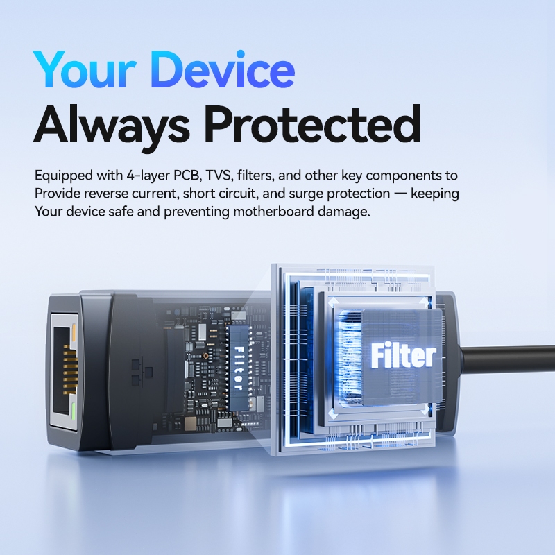 ⚡ส่งจาก กทม⚡Jasoz อะแดปเตอร์อีเทอร์เน็ต USB 3.0 to LAN 100/1000Mbps โน๊ตบุ๊ค Notebook Computer PC - รูปที่ 3