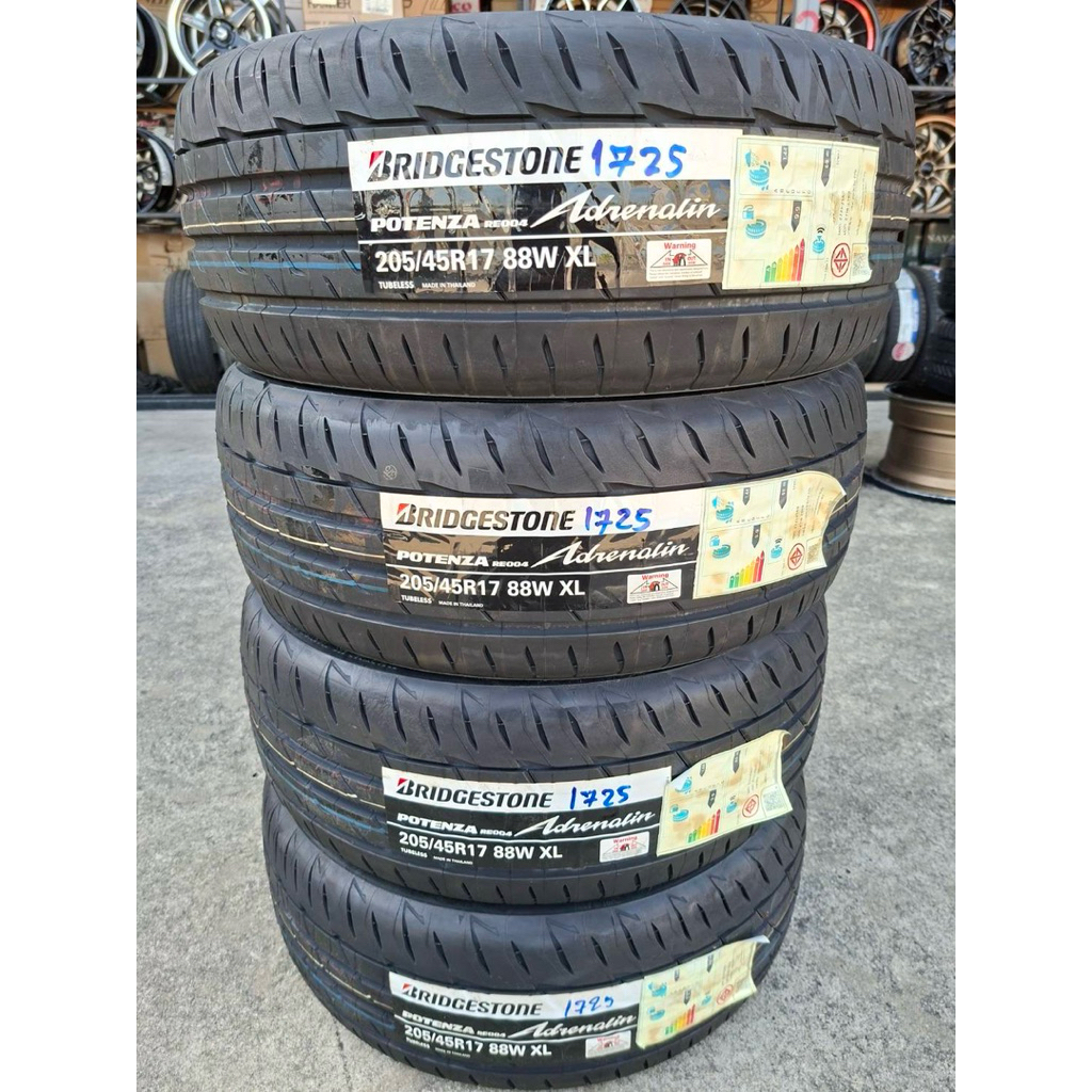 🚗🚓บริดสโตน 205/45/17,215/45/17 re004 ยางใหม่ปี25🚩แจ้งเบอร์ยางในแชทได้เลยค่ะ