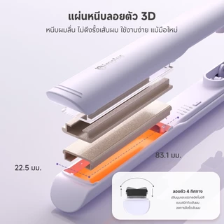 Simplus เครื่องหนีบผม 2-in-1 หนีบ+ม้วน ปรับ 3 ระดับ เคลือบเซรามิกน้ำมันอาร์แกน ไอออนลบ 30 ล้าน NTC พกพาสะดวก ZFBA009