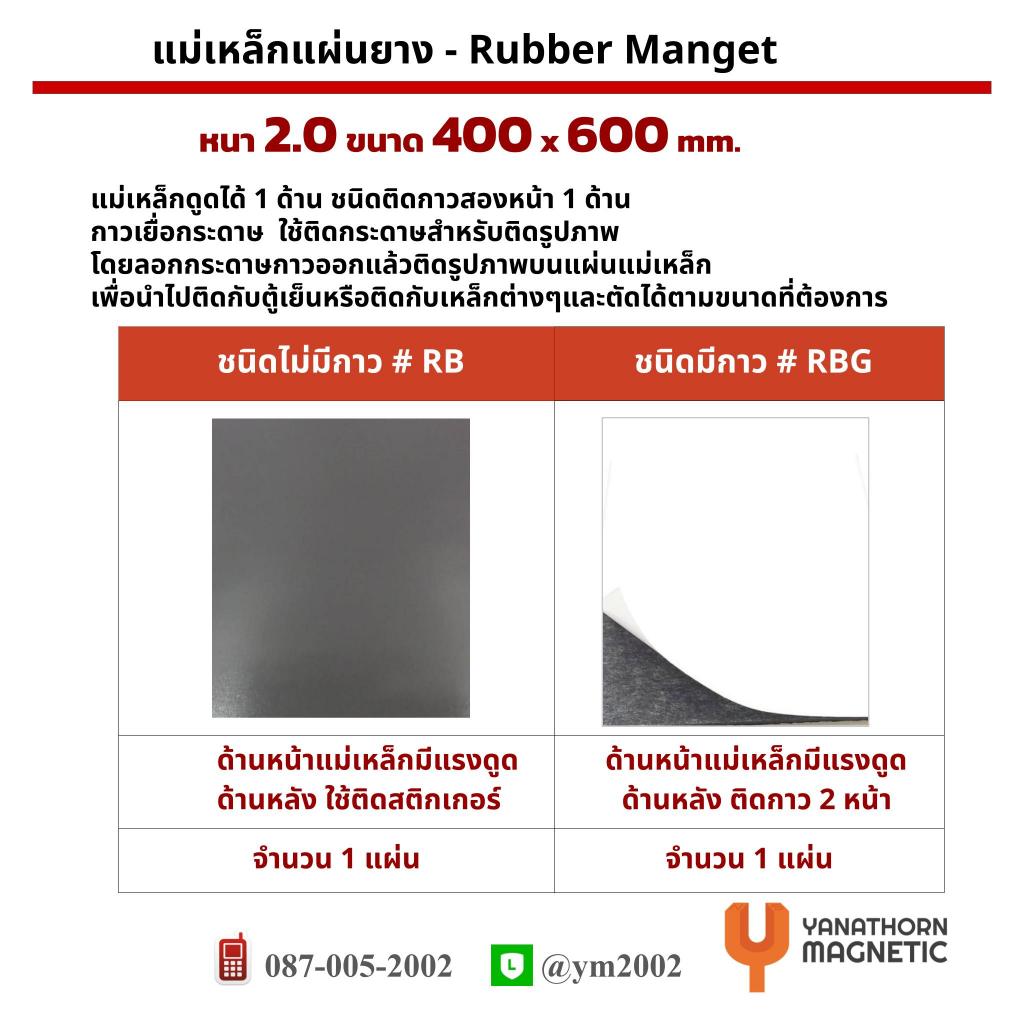 แม่เหล็กแผ่นยางRubber Magnet หนา 2 มิล กว้าง 400 ยาว 600 มิล