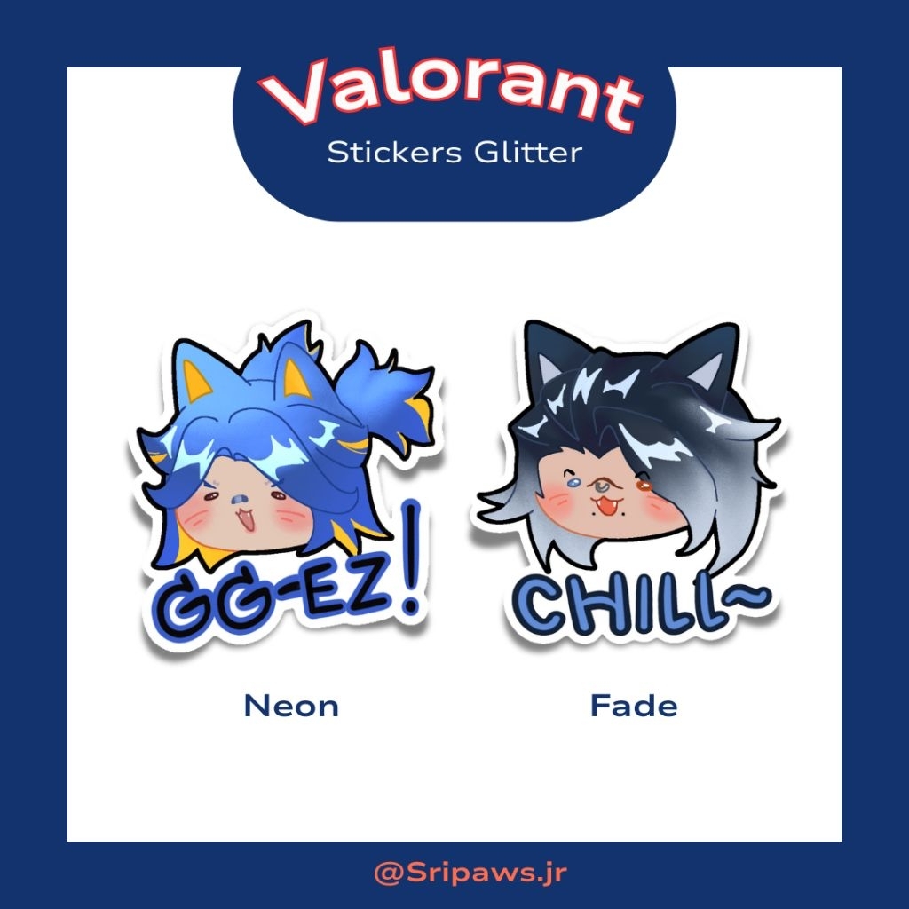 Valorant Stickers Glitter Neon & Fade