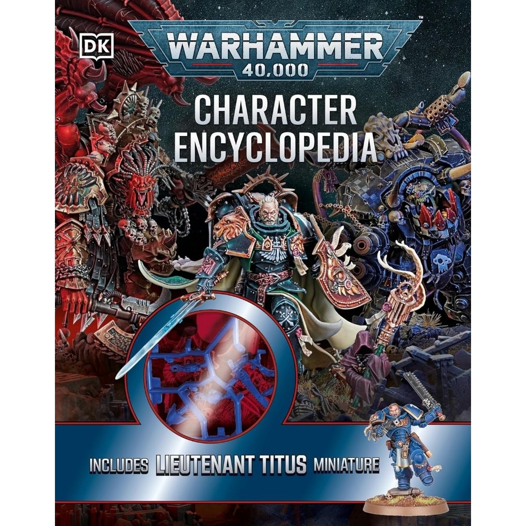 [ Pre-Order ] Warhammer 40,000 Character Encyclopedia: Includes Lieutenant Titus Miniature