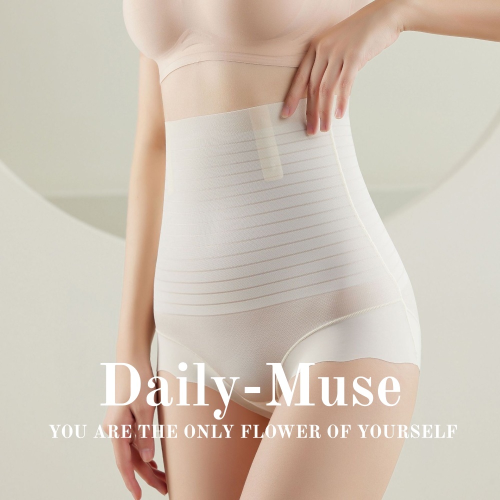 Daily-Muse กางเกงชั้นในสตรีไซส์ใหญ่เอวสูง ไร้ตะเข็บ ช่วยกระชับหน้าท้อง ยกกระชับก้น ผลิตจากผ้าไหมน้ำแข็ง