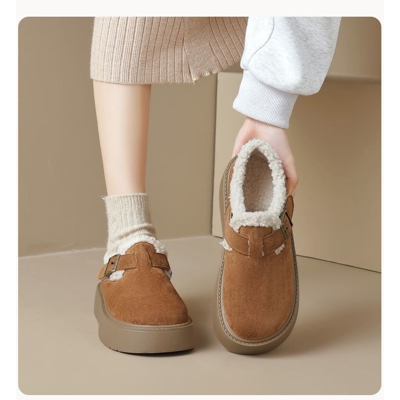 Qxico รุ่น CM176 รองเท้าโลฟเฟอร์บุขน รองเท้าบุขนกันหนาว