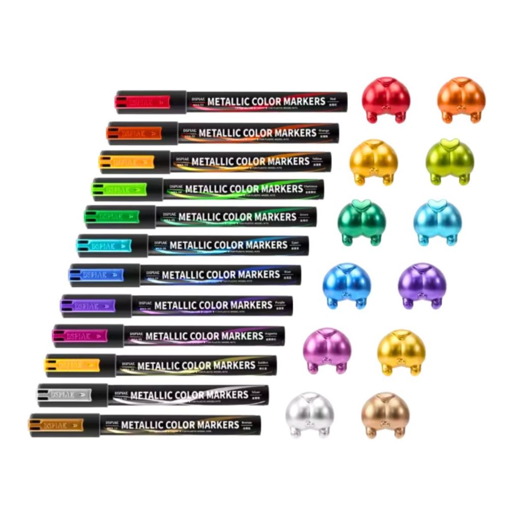 ปากกาสีเมทัลลิก DSPIAE METALLIC COLOR MARKERS แห้งไว ยึดเกาะดี เหมาะสำหรับงานโมเดล กันดั้ม ฟิกเกอร์ งาน DIY
