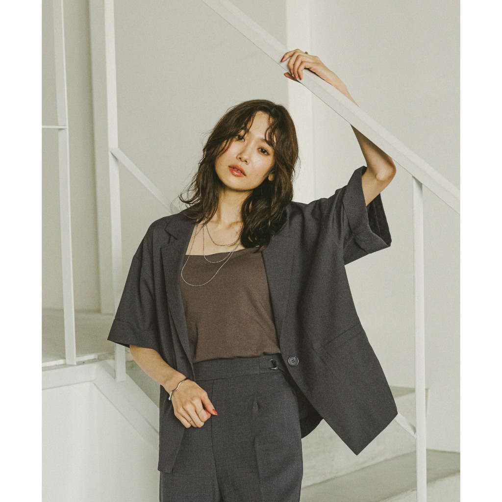 GLOBAL WORK แจ็คเก็ตดูแลง่าย ยับยาก สัมผัสเย็นสบาย Oteraku Jacket / Short Sleeves