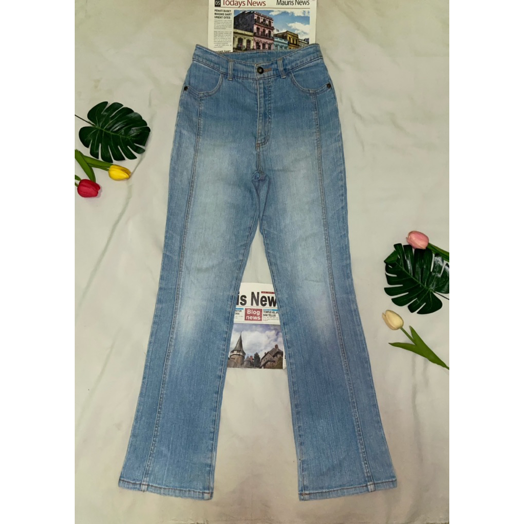 กางเกงยีนส์ทรงกระบอกงานป้าย (JJ02)