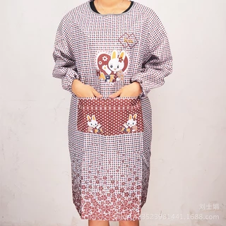 ชุดกันเปื้อน เสื้อคลุมกันเปื้อนแบบมีแขนยาว ลายสัตว์น่ารัก ผ้าฝ้ายผสมโพลีเอสเตอร์ สำหรับงานปาร์ตี้และห้องครัว พร้อมส่งทัน