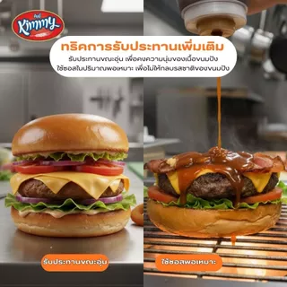Kimmy ขนมปังเบอร์เกอร์เงา ฮาลาล ขนาด 55 ก. Burger bun 1 ลัง 6 แพ็ก 36 ลูก