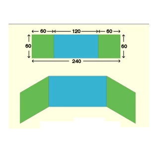 ฟิวเจอร์บอร์ด 3 พับ สำหรับโครงงาน (แข่งขัน) ขนาด 60x120x60 เซนติเมตร(1ชิ้น)