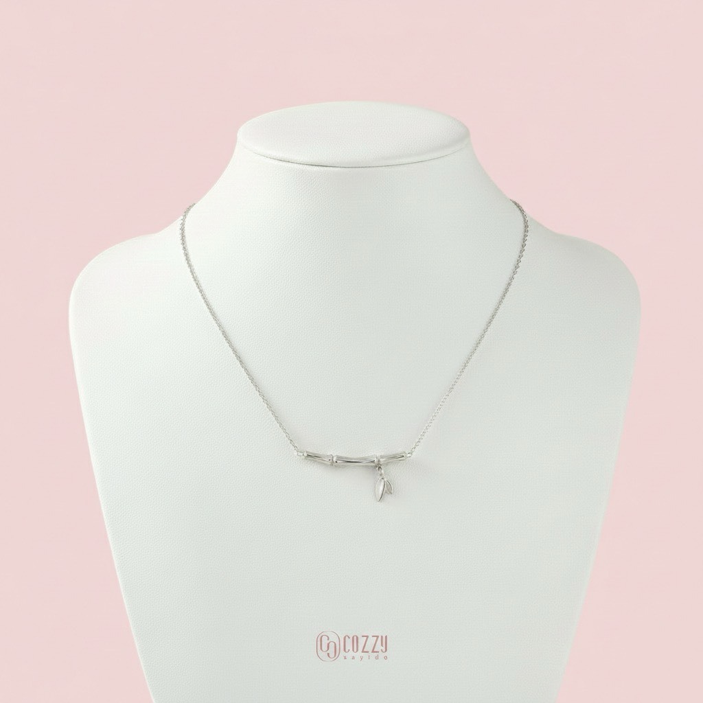 CozzySayido สร้อยคอรูปทรงกอไผ่ น่ารักสดใส ใส่ได้ทุกวัน ทุกโอกาส แพ้ง่ายก็สามารถใส่ได้ ไม่ลอกไม่ดำ