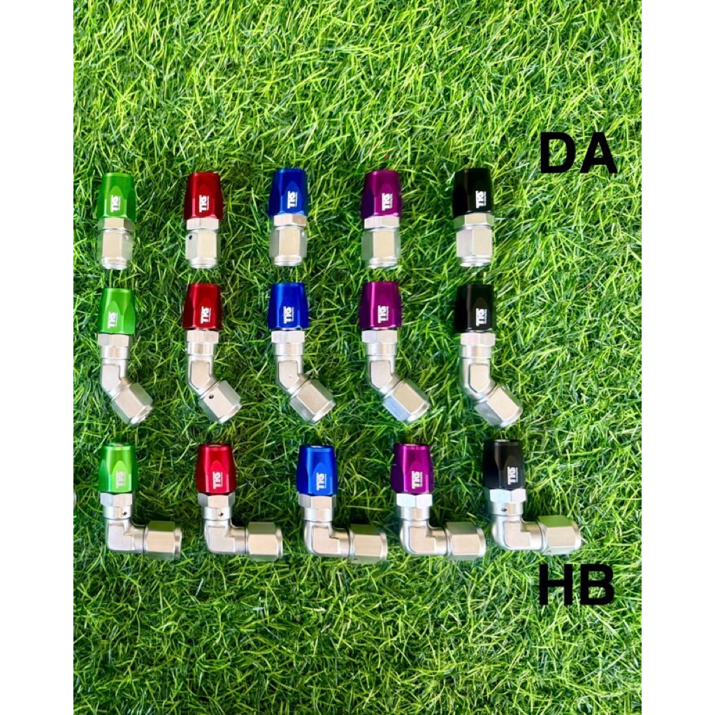 หัวฟิตติ้ง AN6 งอ45องศา อลูมิเนียมอย่างดี