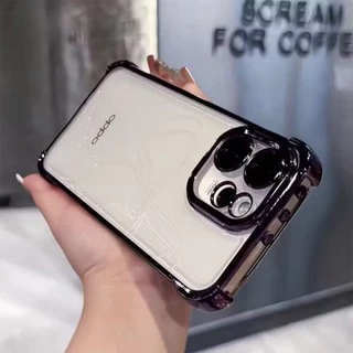 เคสใส ขอบสีเงา กันรอยเลนส์กล้อง สำหรับ Oppo Reno15 Reno15Pro Max Reno15F เคสขอบสี กันกระแทก หรูหรา