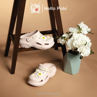 Hello Polo รองเท้าแตะผู้หญิง รองเท้ารัดส้นหัวโต แฟชั่น น่ารัก ลายดอกเดซี่ พื้นหนา เพิ่มความสูง กันลื่น วัสดุ EVA HP8053B