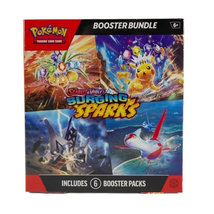 ‼️พร้อมส่ง‼️Pokemon Scarlet & Violet: Surging Sparks 6-Pack Booster Bundle 🔥ฟรีสลีฟ🔥
