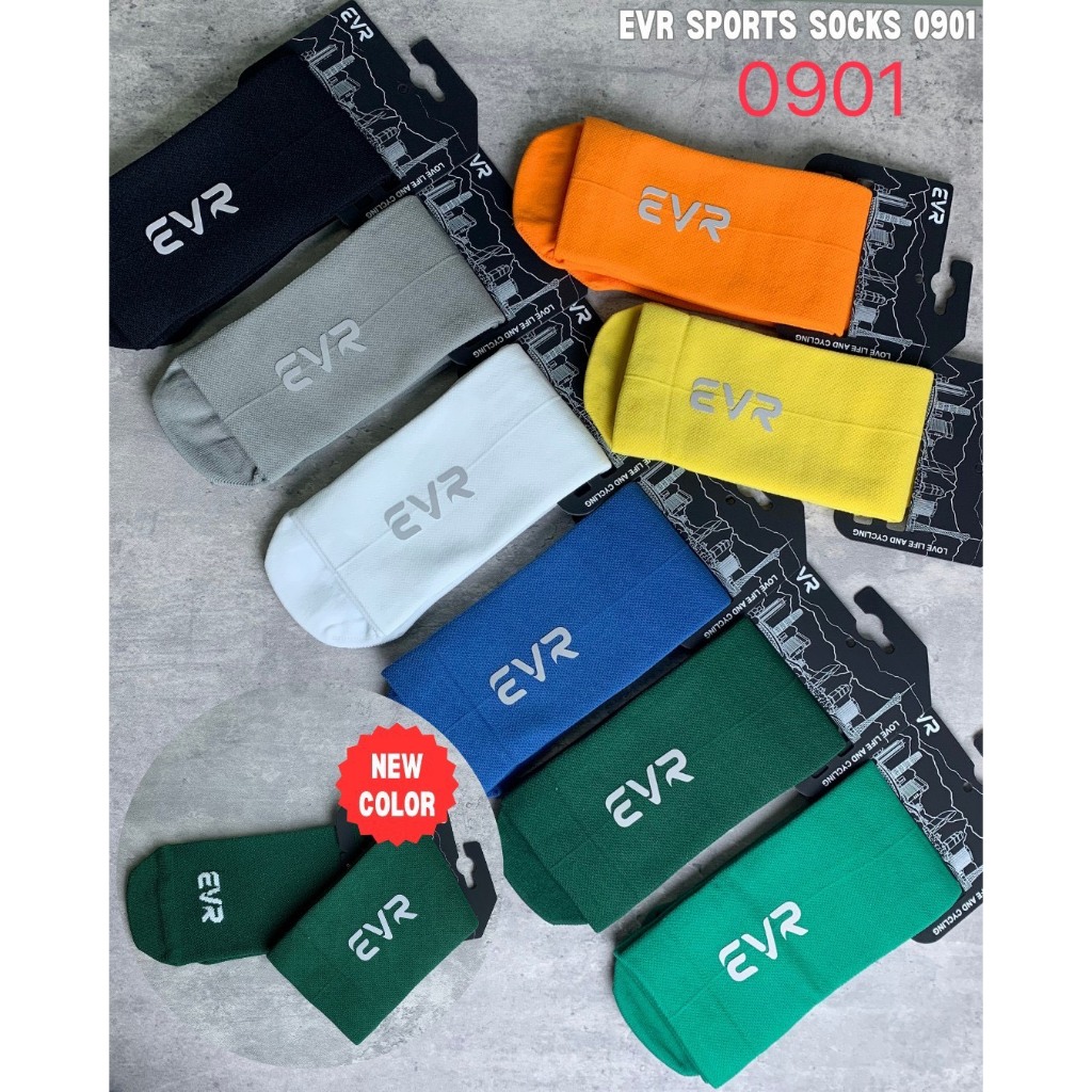 ถุงเท้าจักรยาน EVR Sports Socks รุ่น 0901ถุงเท้าปั่นจักรยาน สะท้อนแสง ยืดหยุ่นสูง ใส่สบายทุกกิจกรรม