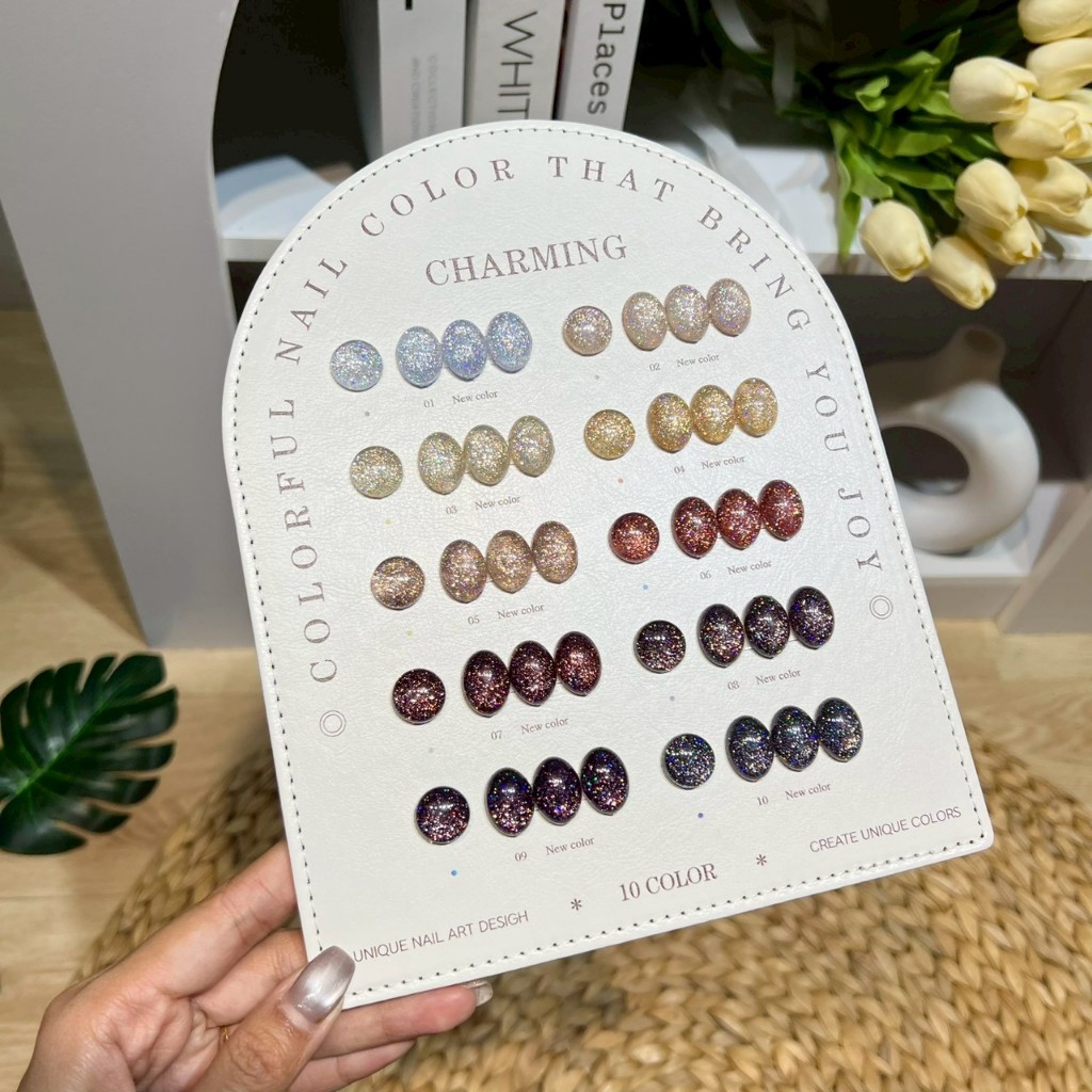 Charming Flash set 10 สี ( CM10-1 ) พร้อมชาร์จสำเร็จรูปรูป ชุดยาทาเล็บ