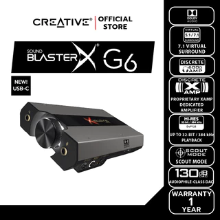 CREATIVE SOUND CARD Sound Blaster G6 USB-C External USB Sound Card - ซาวด์การ์ด USB DAC/Amp