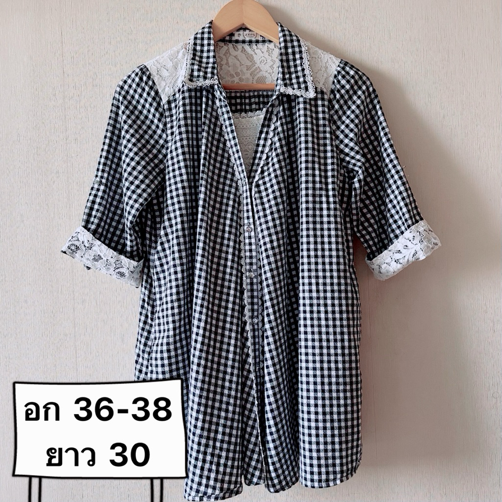เสื้อเบลาส์ เสื้อเชิ้ตผู้หญิง แบรนด์ axes femme มือสอง (E0002)