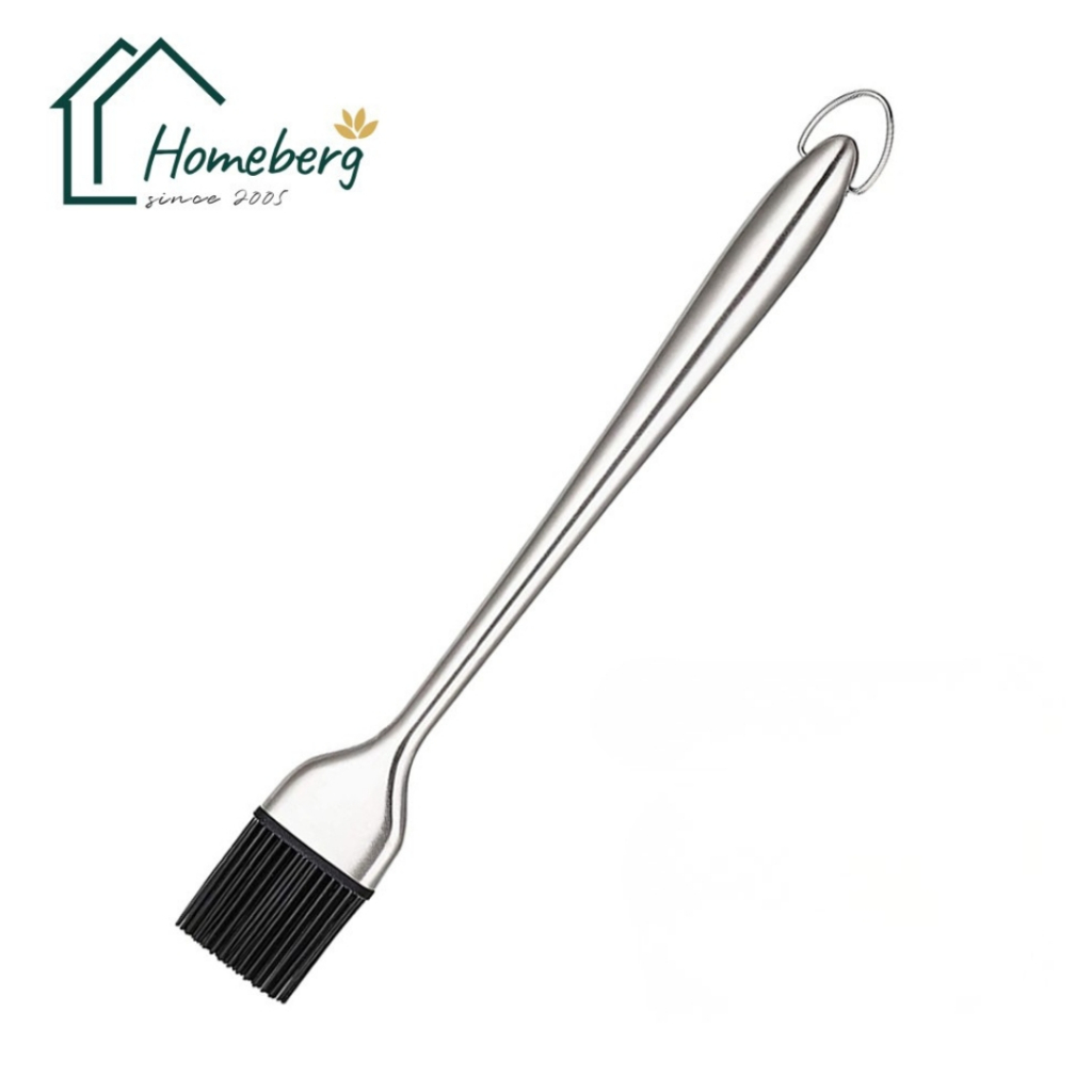 HOMEBERG แปรงทาเนย 1ชุด ทนความร้อนสูง bbq brush แปรงทาซอส ซิลิโคนเกรดอาหาร สำหรับปิ้งย่าง บาร์บีคิว ครัวเรือนร้านอาหาร