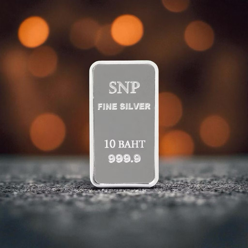 มีของ💯พร้อมส่ง!!! เงินแท่งบริสุทธิ์ 99.99% น้ำหนัก 10บาท