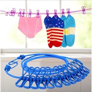 ราวแขวนผ้า พร้อมตัวหนีบ ความยาว2เมตร เชือกแขวนผ้า จัดเก็บและ…