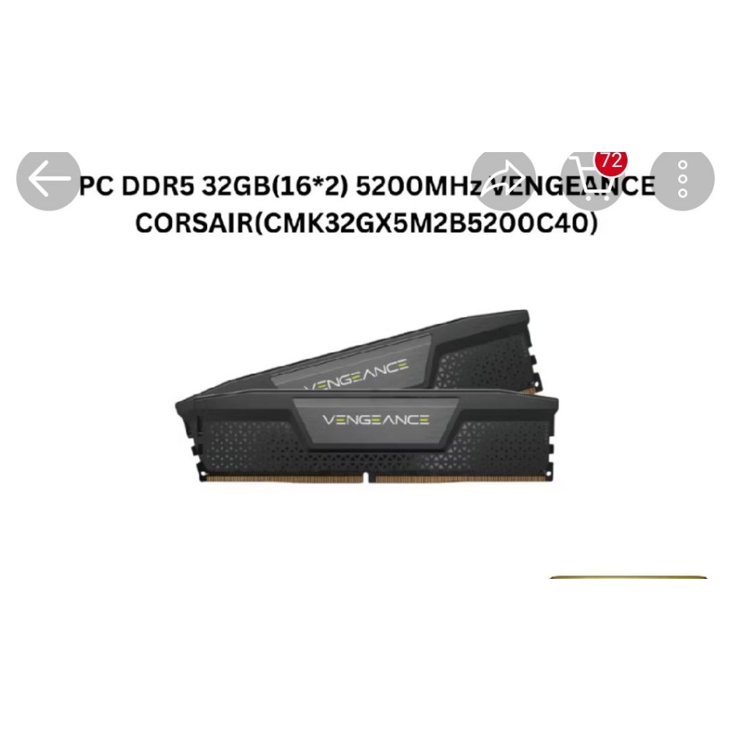 ram corsair ddr5 32g bus 5200 LT มือสอง ซื้อจาก mcwinner