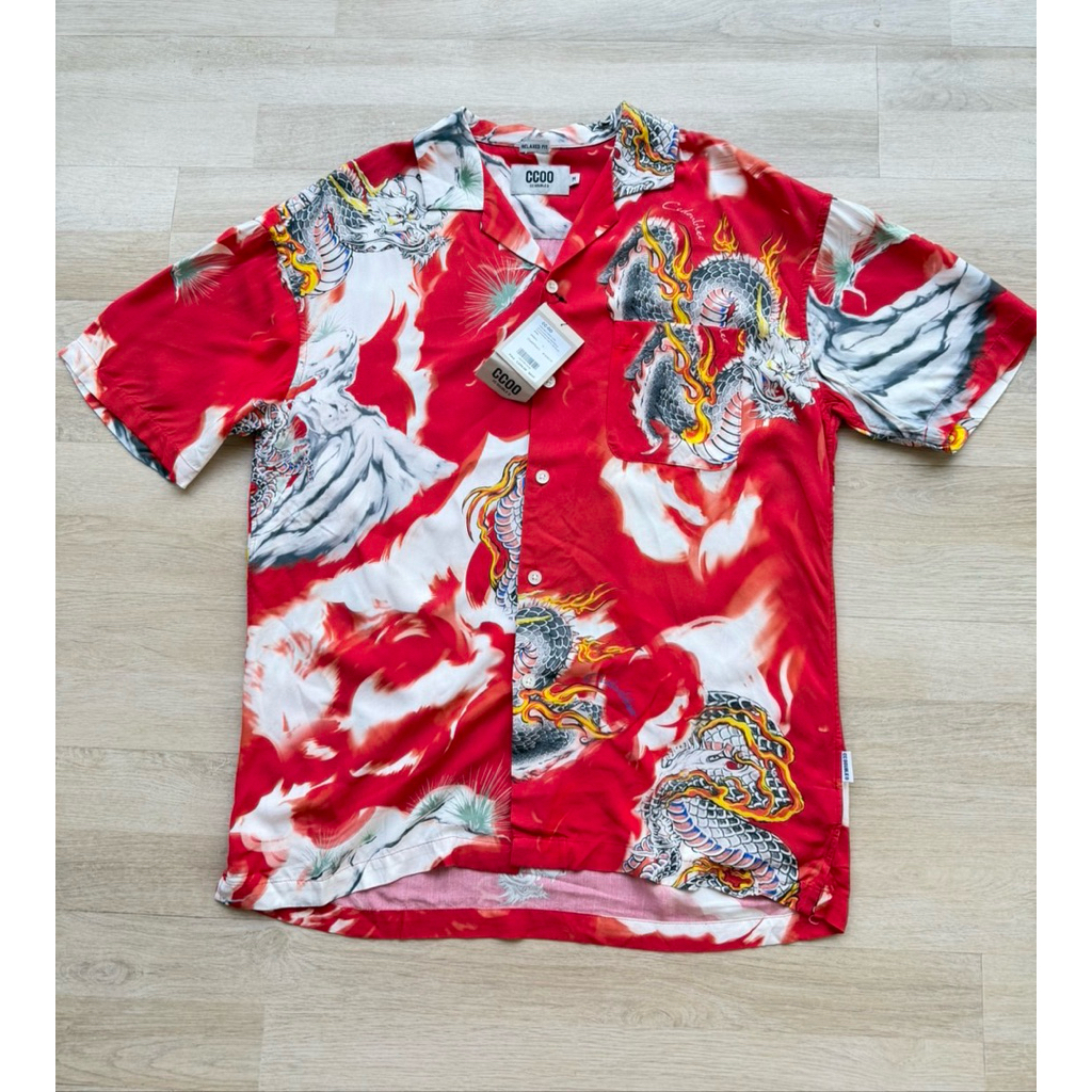 เสื้อเชิ้ตผู้ชายแขนสั้น Cc oo ของแท้100%จากShop ป้าย 1,690 ลดเหลือ 398.- ทรงOver Size ใส่ทรงหลวม ไม่