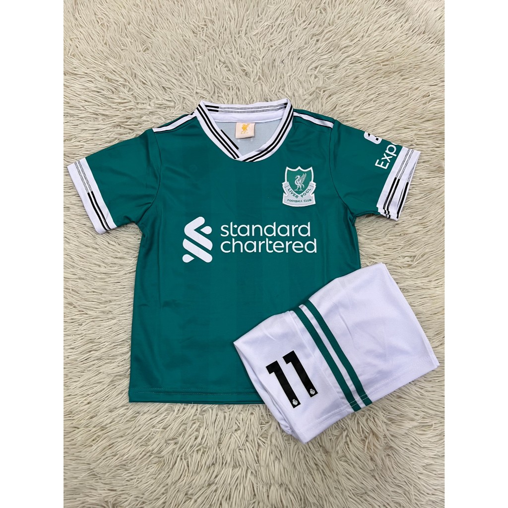 เสื้อกีฬาทีมลิเวอร์พลูเด็ก เบอร์11ชื่อซาร์ร่า ปี2026ใหม่ล่าสุด เสื้อ+กางเกง