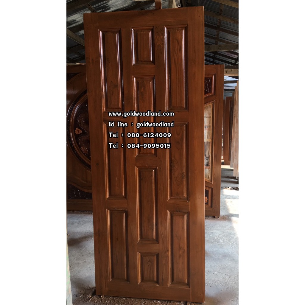 ประตู ไม้สัก 80x200  ไม้อบแห้ง GB-70