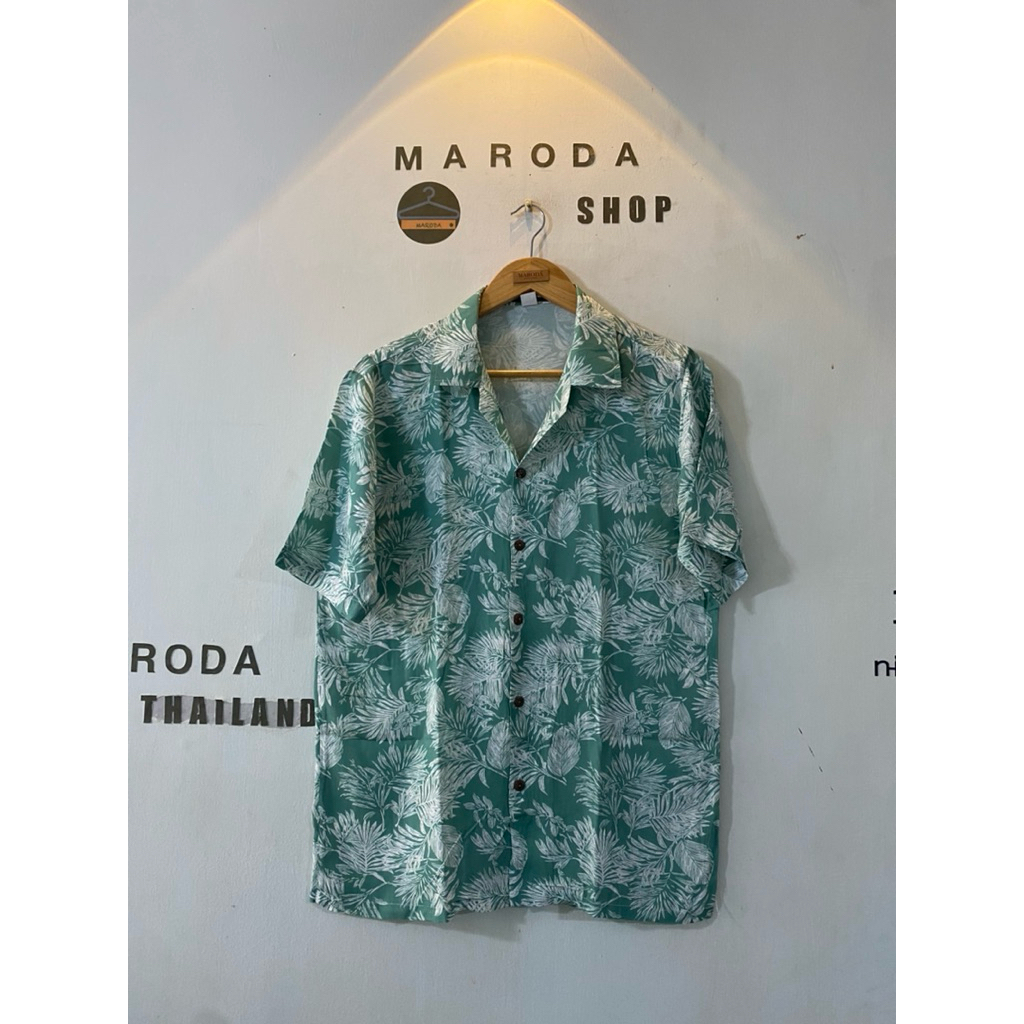 เสื้อฮาวายแขนสั้น(ผ้าสปันเรยอน)