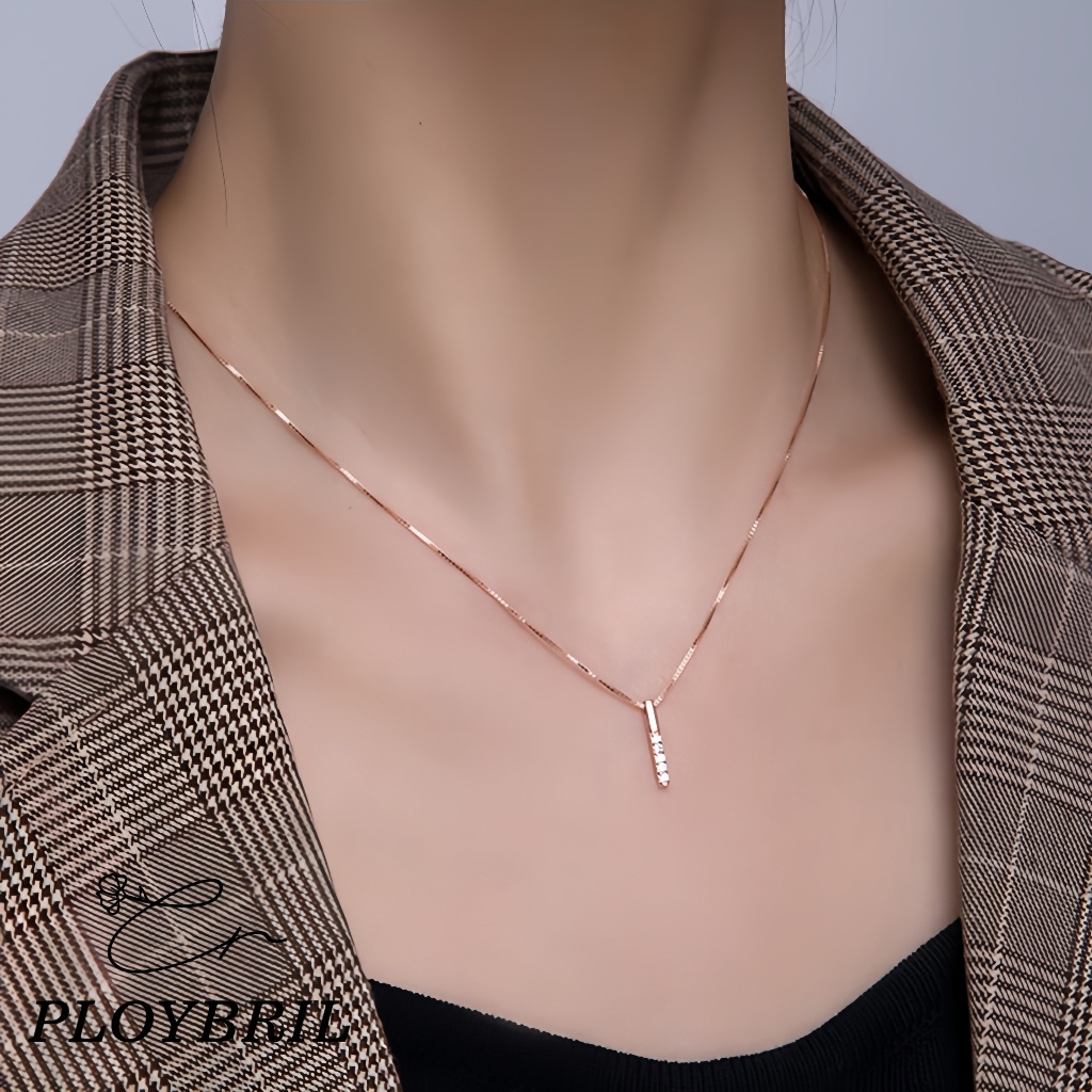 COD-ในไทย💖 สร้อยคอ ประดับจี้เพชร สีโรสโกลด์ สําหรับผู้หญิง X034
