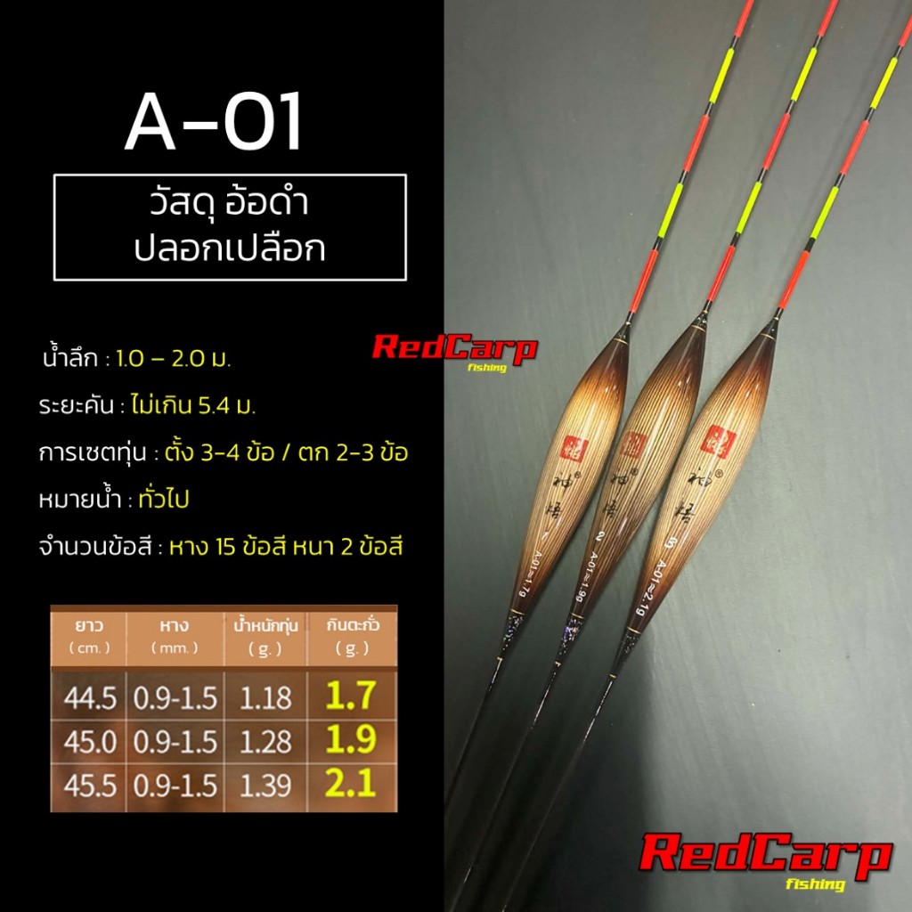 ทุุ่นอ้อดำ A-01 ทุ่นชิงหลิว/ทุ่นตกปลา เกรดพรีเมี่ยม หางตัน ข้อสีชัด ทน แม่น หมานจ๊วด