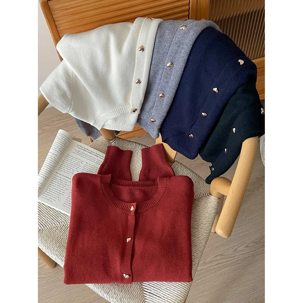 CHERISH (พร้อมส่ง) E63 เสื้อคลุมแขนยาว ซิปหน้า ซิปคู่ คอกลม ผ้านุ่ม