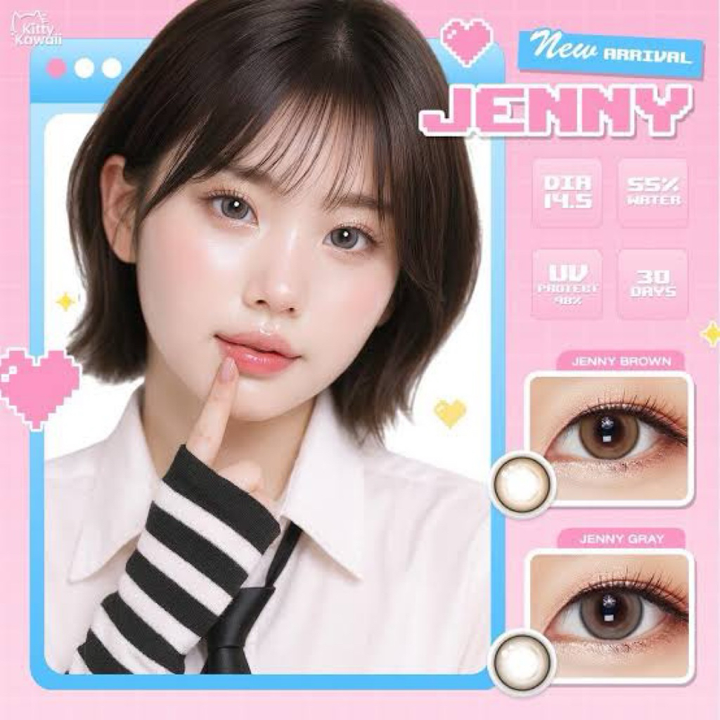 คอนแทคเลนส์ Kitty Kawaii : Jenny brown , Jenny gray