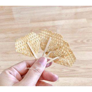 พัดจิ๋ว พัดสานไม้ไผ่ พัดเตาฟืน งานละเอียด ราคา/ชิ้น