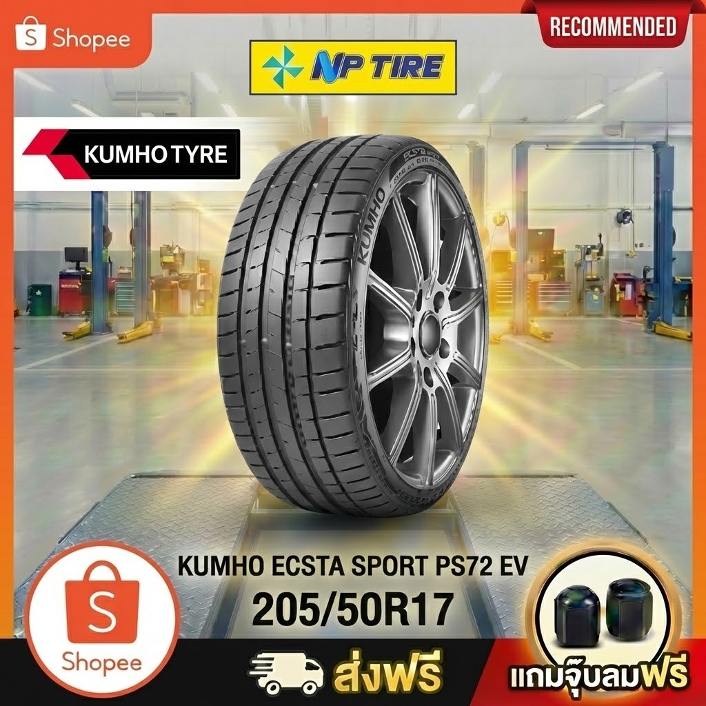 ยาง 205/50R17 KUMHO ECSTA SPORT PS72 EV  ราคาต่อเส้น  ปี 2025