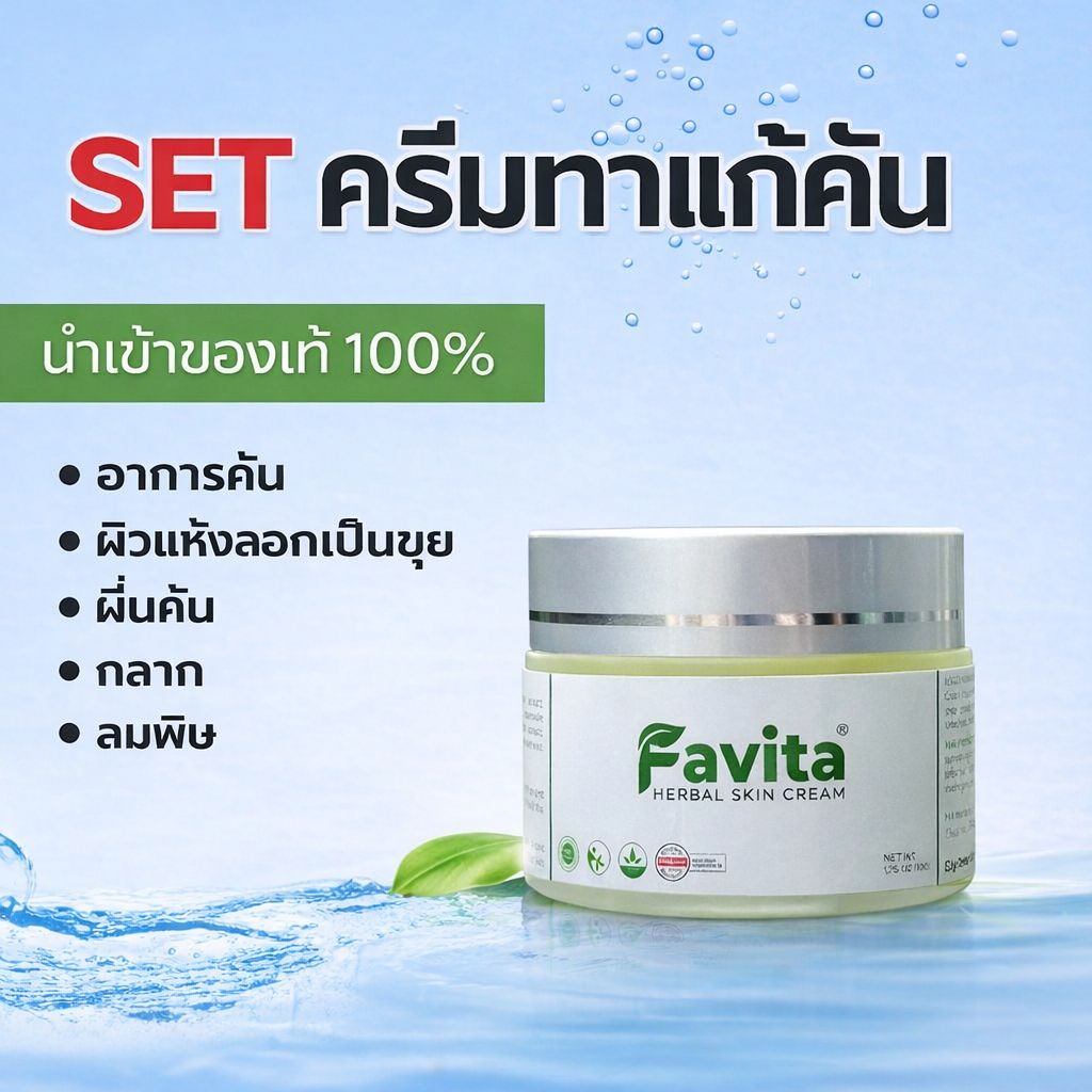 ครีมบำรุงผิว FAVITA ช่วยในการทำความสะอาดผิว ต้านเชื้อแบคทีเรีย ปรับผิวให้เรียบเนียนและคงความชุ่มชื้น