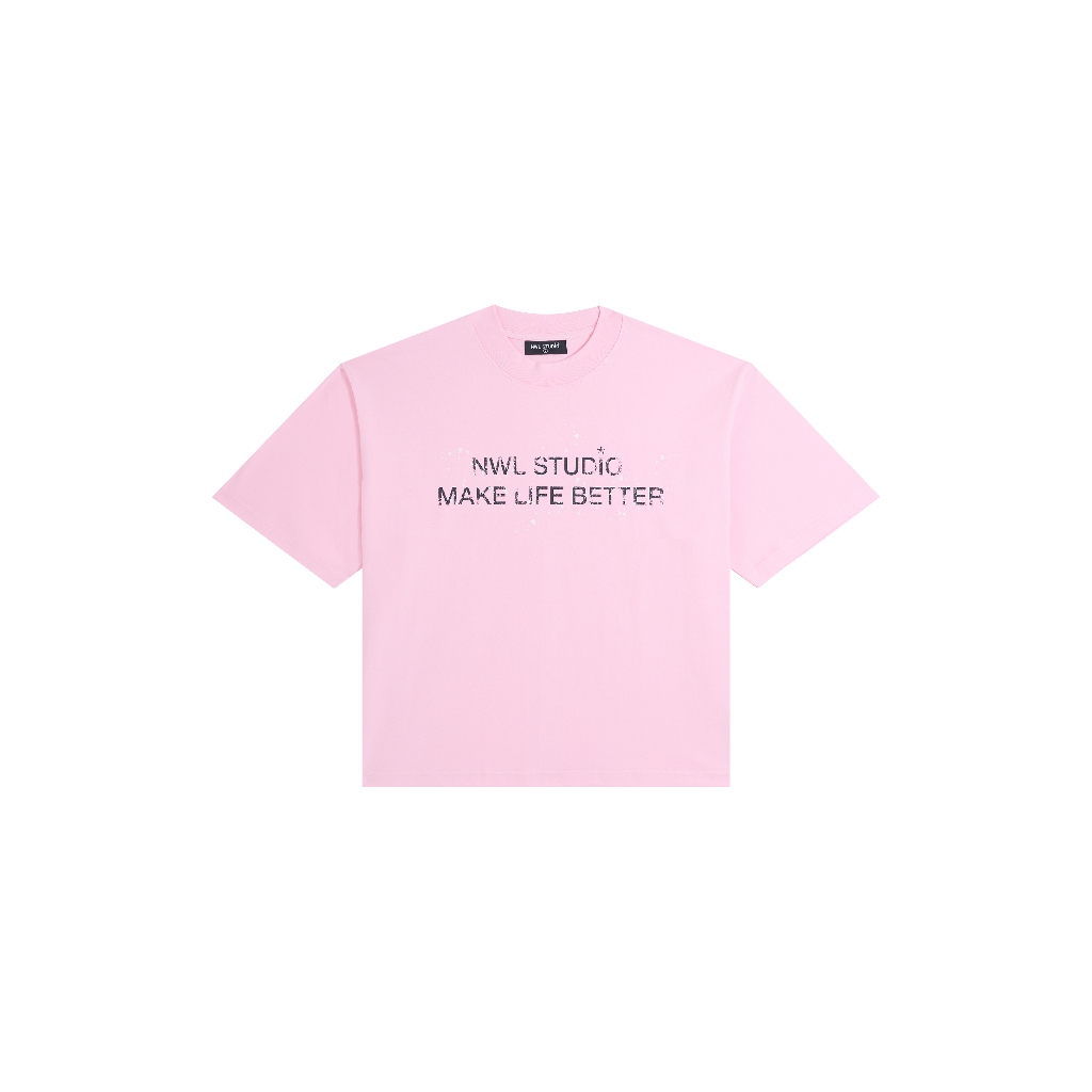 Make Life Better Pink Boxy เสื้อยืดสีชมพู