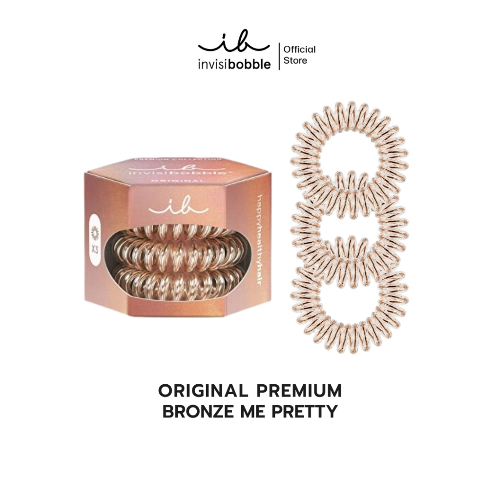 invisibobble ยางรัดผม ผมไม่เป็นรอย รุ่น Original สี Bronz Me Pretty (1 กล่องบรรจุ 3 เส้น)
