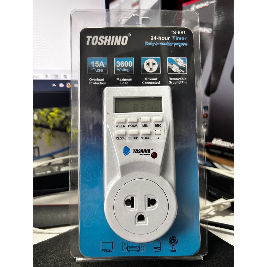 นาฬิกาตั้งเวลาดิจิตอล Toshino TS-EB1 นาฬิกาตั้งเวลา 24 ชั่วโมง 3600W