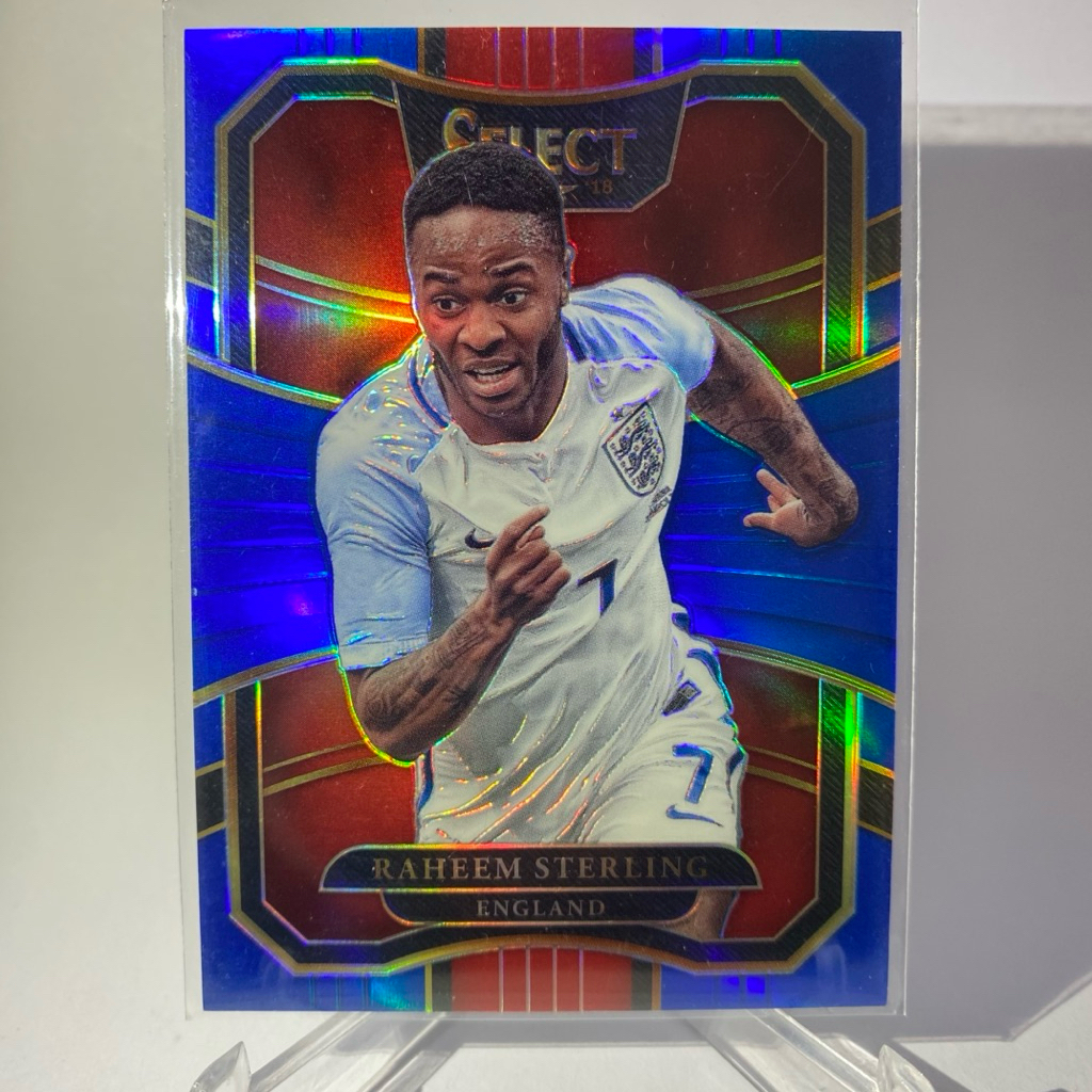 การ์ดนักฟุตบอล RAHEEM STERLING, (การ์ด Run# 146/299), ENGLAND, (PRIZM), PANINI SELECT 2017