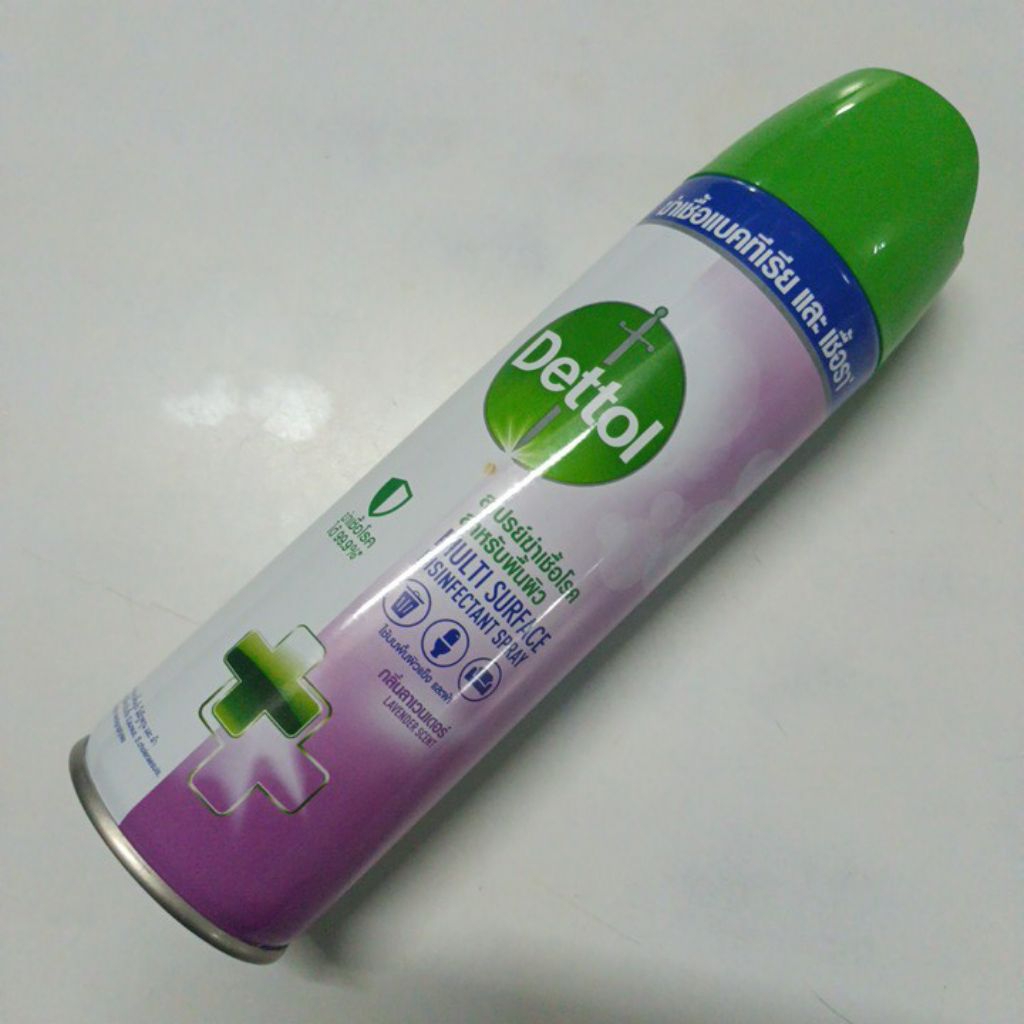 เดทตอล ดิสอินเฟคแทนท์ สเปรย์ Dettol Multisurface Disinfectant spray ฝาเขียว/8850360034304