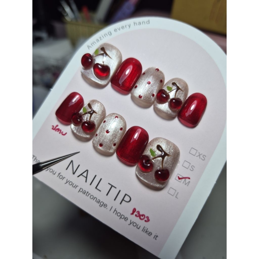 เล็บปลอมเจลแท้ ลายน่ารัก ฟรีกาวตะไบ