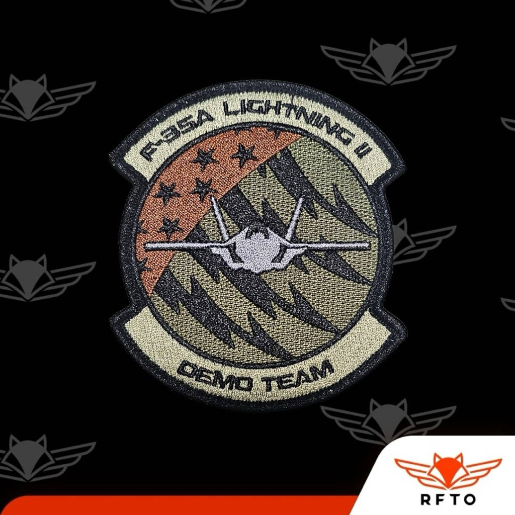 Patch F-35A Lightning II demo team แพทช์ผ้าปัก ขนาด 10 ซม. ราคา ถูกที่สุด ดีลบีเคเค
