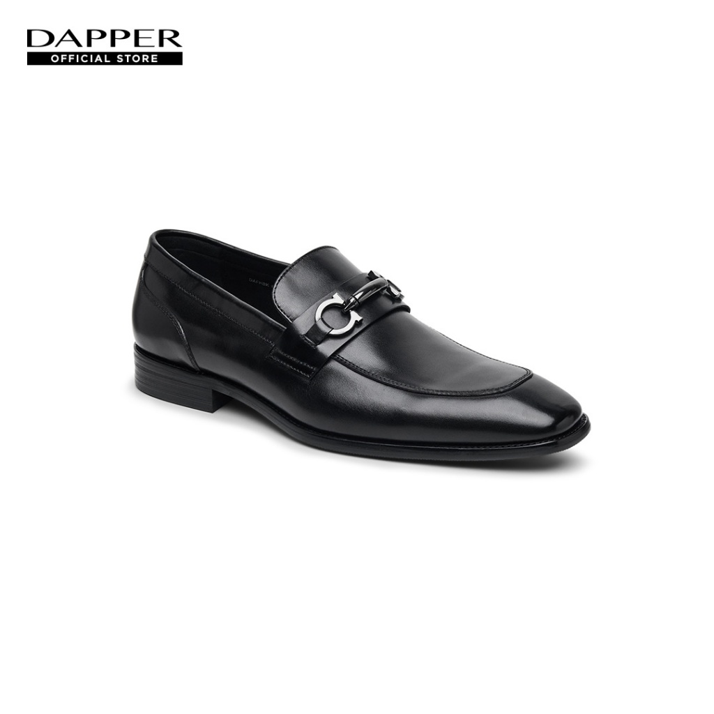 DAPPER รองเท้าหนัง แบบสวม Horsebit Loafers สีดำ (HBK/BK/725LH)