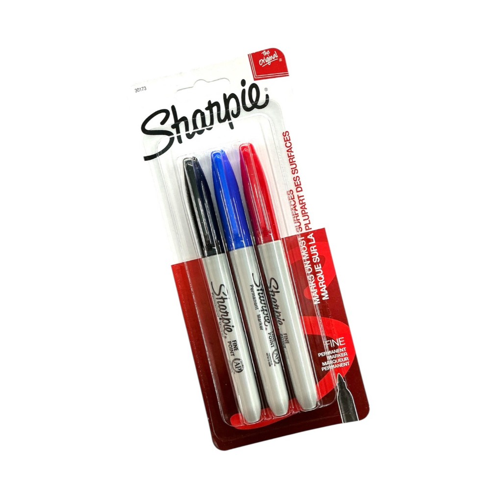 ปากกา 3 สี ปากกาเคมี มาร์คเกอร์ ชาร์ปี้ Marker Fine แพ็ค 3 สี ดำ น้ำเงิน แดง